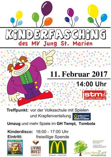Plakat Kinderfasching 2017